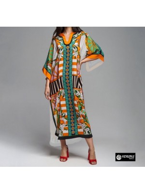 Copricostume Vestito Spolverino Donna Mare Caftano Boho Chic Maxi Dress COV0282